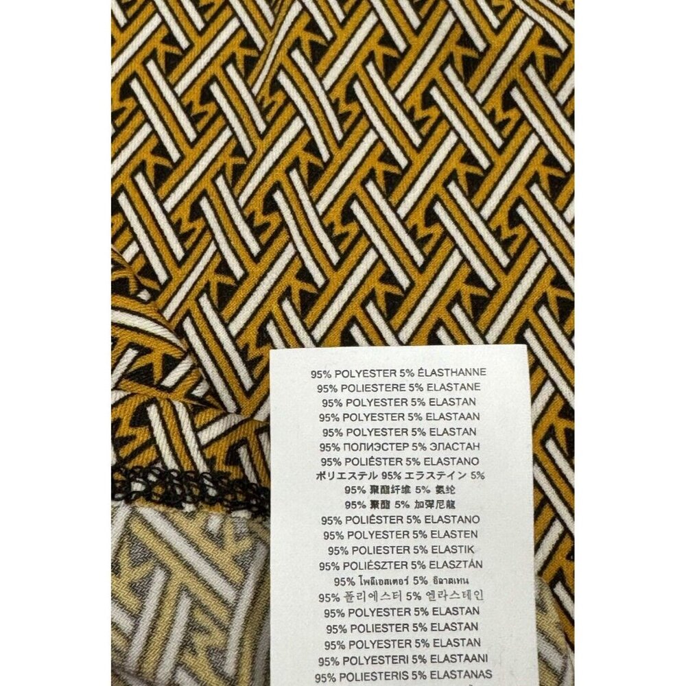 MICHAEL Michael Kors Tan Patterned Wrap Midi Dress with Black and White Stripes - Picture 10 of 11